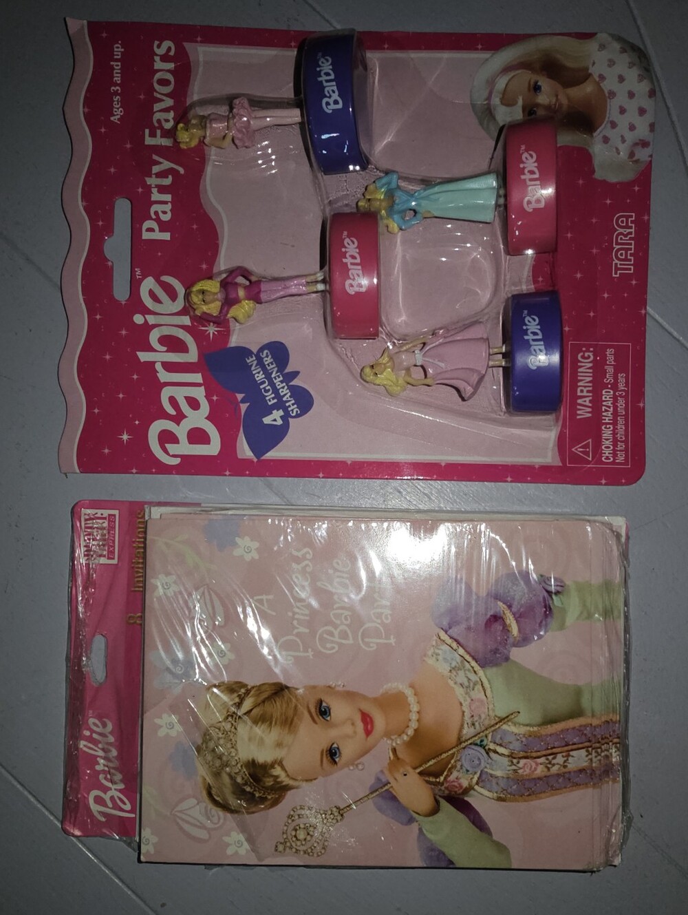 90s Barbie Birthday Party Invitations & Pencil Sharpener Party Favors - New